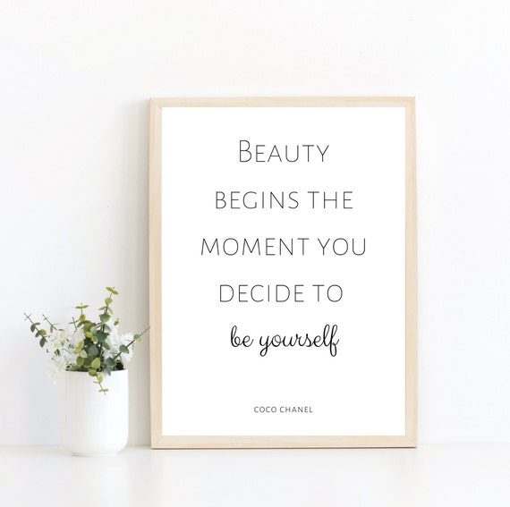 Coco Chanel Quote Coco Chanel Wall Art Home Decor Dorm Etsy