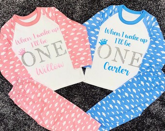 first birthday pajamas girl