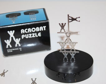 Acrobaat magneet puzzel , metalen acrobatiek 3D figuren | Bouwwerk van kleine mannen, retro gadget.