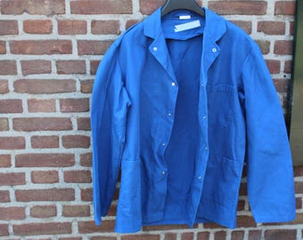 Worker's work jacket, blue canvas men's workwear | Garage workwear, men's workwear, artist's clothing, work jacket, gift for him