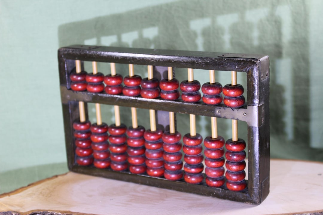 Chinese Counting Frame, Calculator Slide Rule Orient Midcentury Beaded ...