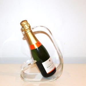 Transparent acrylic wine bottle display, designer wine bottle holder | Retro diner, transparent bottle holder | Wine rack.