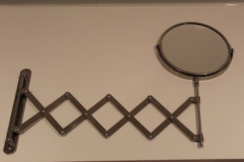 IKEA roestvrijstalen uitrekbare FRACK badkamerspiegel Scheerspiegel rvs badkamer deco , harmonica model wandspiegel Ikea. afbeelding 3