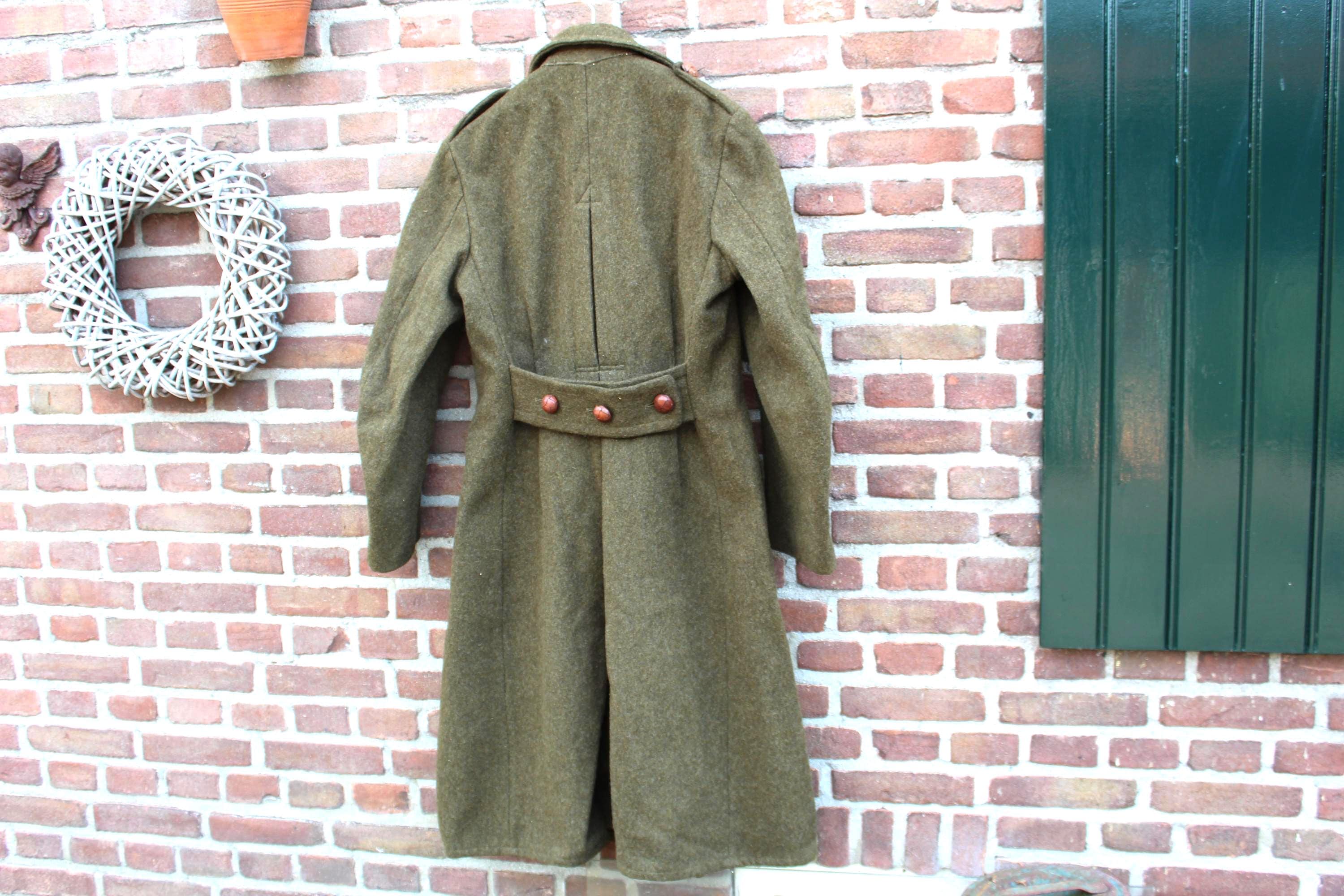 Vintage 1940s WW2 Military, Wool Coat Dutch Army, Army Trench Coat
