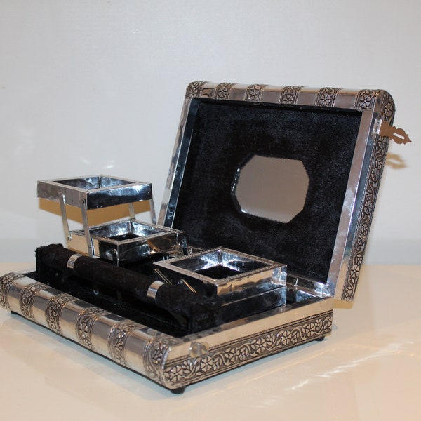 Indian Bangle Jewelry Box, embossed silver elephants, jewelry box, box looks like book, Indian jewelry organizer | Jewelry box .