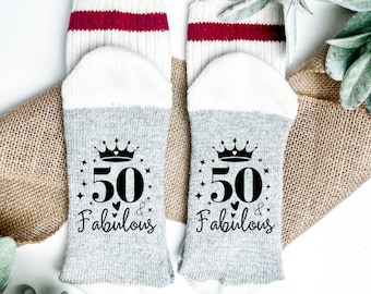 50 And Fabulous-50th Birthday Gift-50 And Fabulous Socks-BIRTHDAY Gift for 50th-50th Birthday Party-Funny Getting Old Gift