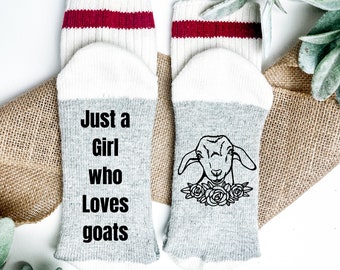 Just a Girl Who Loves Goats Socks-Personalized Socks-Gift for Farm Girl-Cozy Relaxing Socks- Goat Lover Gift-Mother's Day Gift