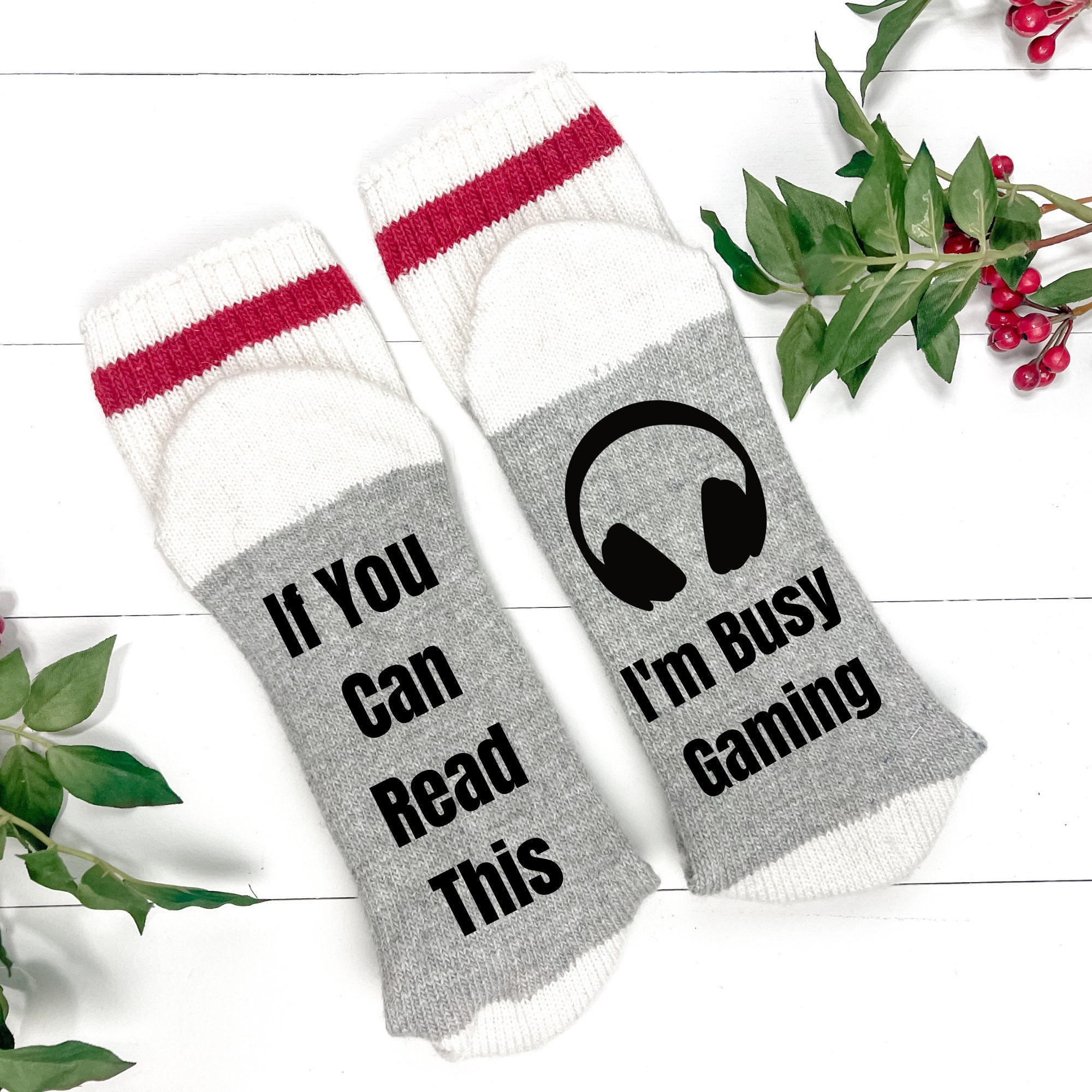 If You Can Read This I'm Busy Gaming-video Game Socks-christmas Gift for  Video Gamer-gift for Gamer-video Game Lover Gift 