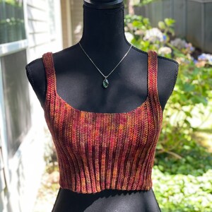 Fiery Red Crochet Corset Crop Top - Festival Top (S)