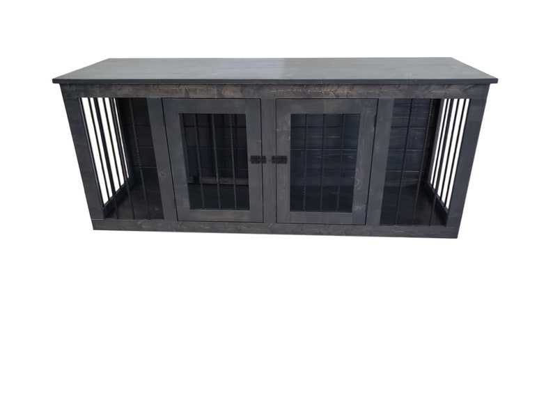 Large Solid Wood Double Dog Crate Hinged Divider Etsy