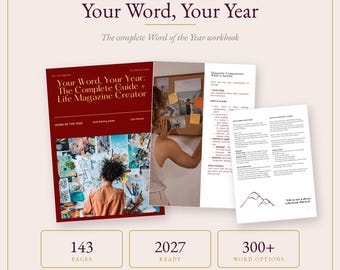 2027 Word of the Year Workbook, 143-Page Goal Setting Planner (PDF Download)