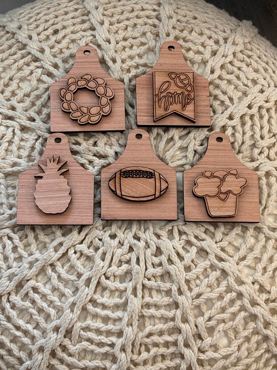 20 Etichette In Legno A Forma Di Mucca Con Spago - Vuote, Fai Da Te, Per Decorazioni Fattoria, Compleanni, Natale - 2