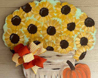 Fall Door Hager - Sunflower - Pumpkin - Fall Decor - Farmhouse