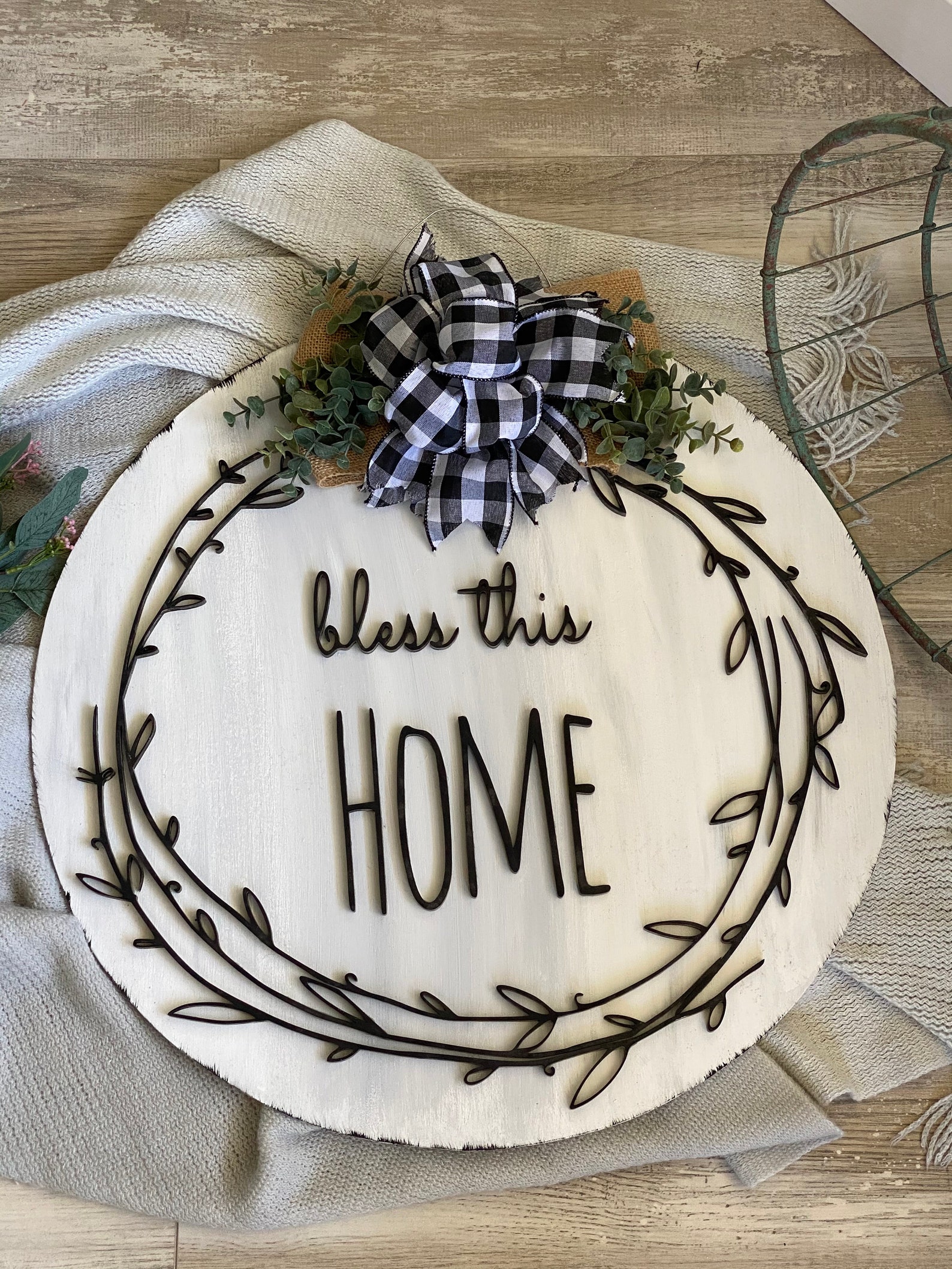 Bless This Home Door Hanger Etsy