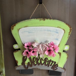 Truck Door Hanger - Farmhouse Porch Hanger - Rustic Decor - Front Door - Spring Decor - Spring Door Hanger - Spring Porch Decor - Spring