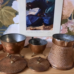 Vintage Turkish Coffee Set Copper Coffee Set Traditional Turkish Coffee Pot