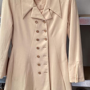 Vintage Karl Lagerfeld Ladies Two Piece Skirt Suit 1980s Power Suit Jacket with Shoulder Pads Knee Length Skirt