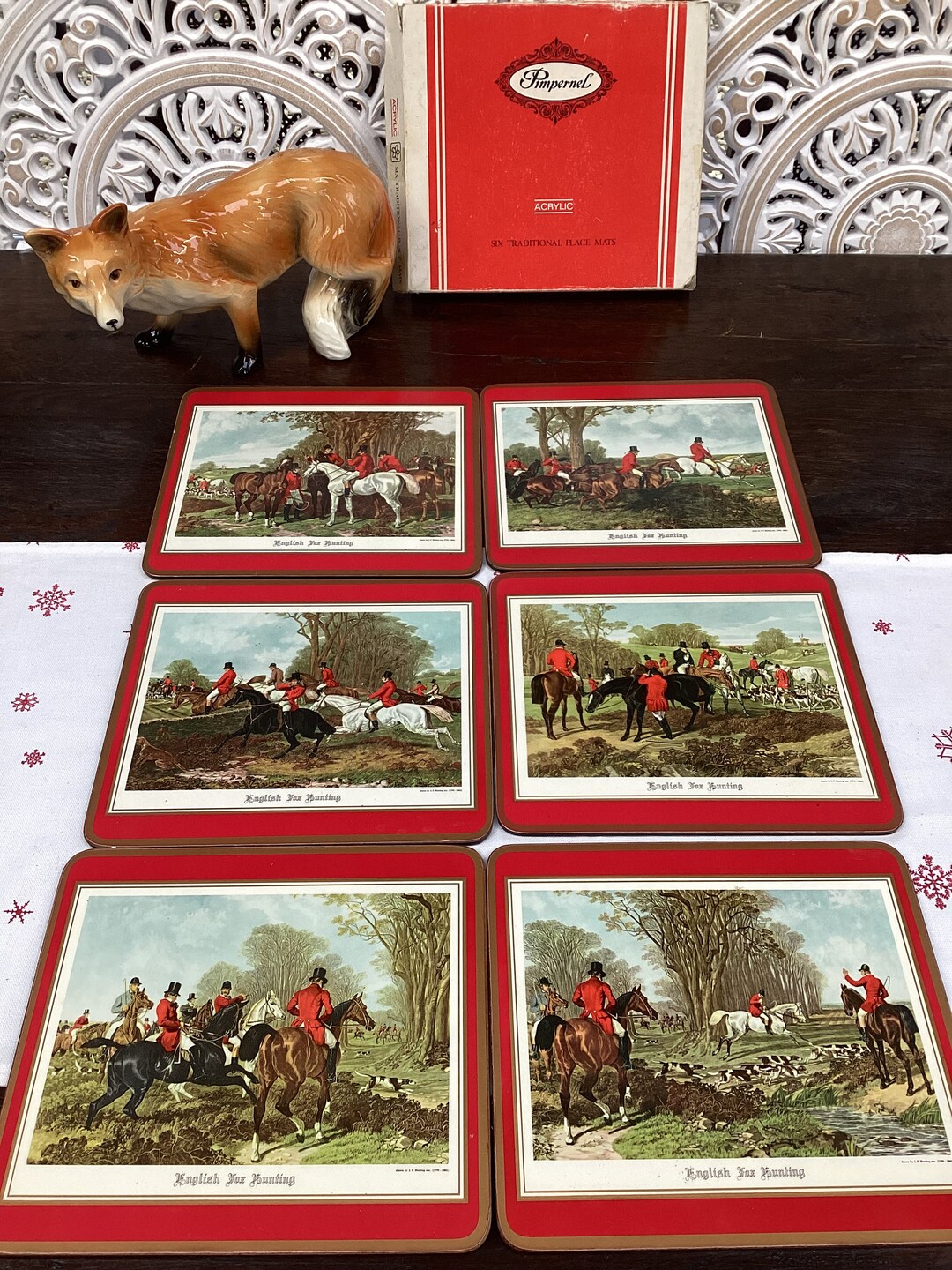 Set of Six Vintage Pimpernel Placemats Fox Hunting Scenes Etsy Australia