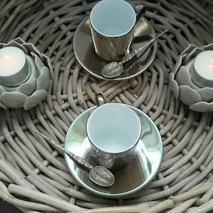 A Pair of English Antique Solid Silver Spoons English Silver Antique Coffee Spoons