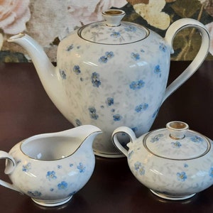 Service à café vintage bavarois Schumann Arzberg en porcelaine de Chine : Forget Me Not Floral