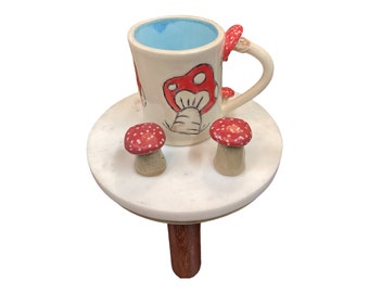 Handmade Pottery Coffee Mug Mushroom Mug Toadstool Mug Mushroom Art