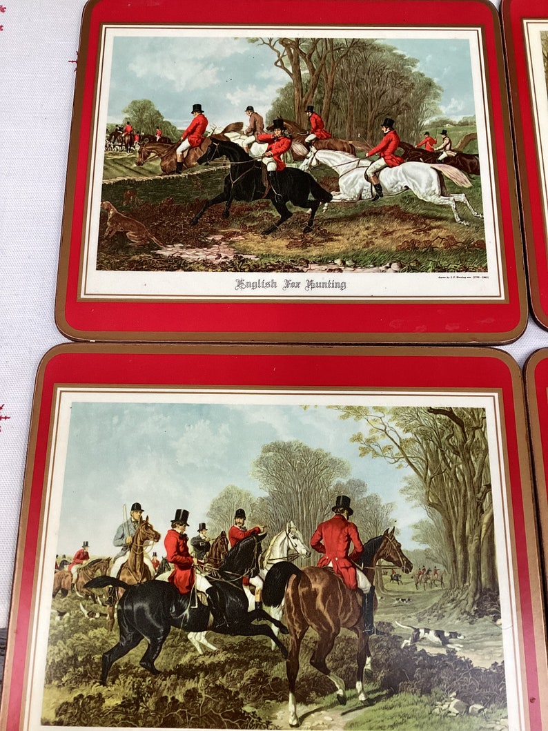 Set of Six Vintage Pimpernel Placemats Fox Hunting Scenes Etsy Australia