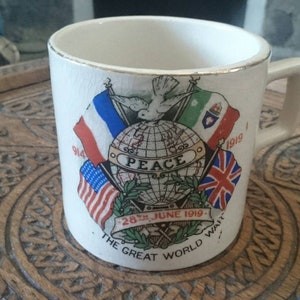 Great War 1914 1919 Enlish China Mug Commemoration Mug  Decorative China Mug China Cup