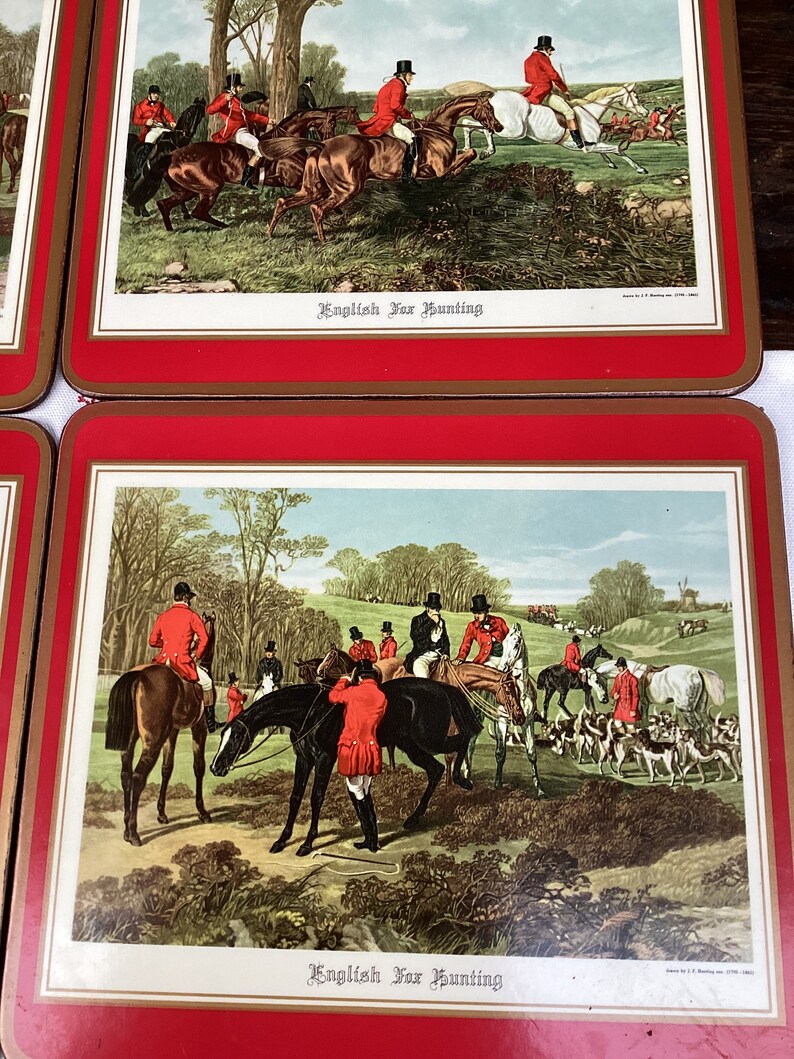 Set of Six Vintage Pimpernel Placemats Fox Hunting Scenes Etsy Australia