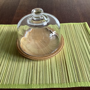 Vintage Esche & Glas Cloche: Käseglocke Auslage, Handgefertigt in Grossbritannien