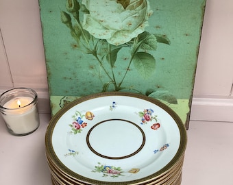 Platos de postre vintage de porcelana fina inglesa x 12