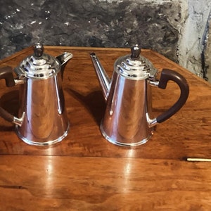 Antique Silverplate Coffee Pot  Hot Water Pot J Dixon & Sons England Silverplate Antique Hotel Ware Coffee Pot Set of 2 European Tea Kettle