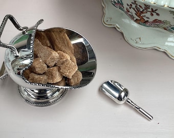 Antique Silverplate Sugar Scuttle with Matching Scoop