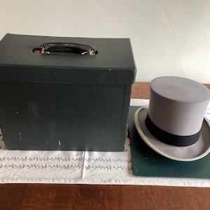 Antique Top Hat Grey Top Hat With Original Hat Box
