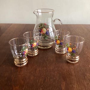 Stylish Vintage Glassware Jug Glass Tumblers  Set of 6 Retro Drinks Glasses Iced Tea  Glasses Water Glass