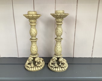 Vintage Candle Stick Holder with Cherubs