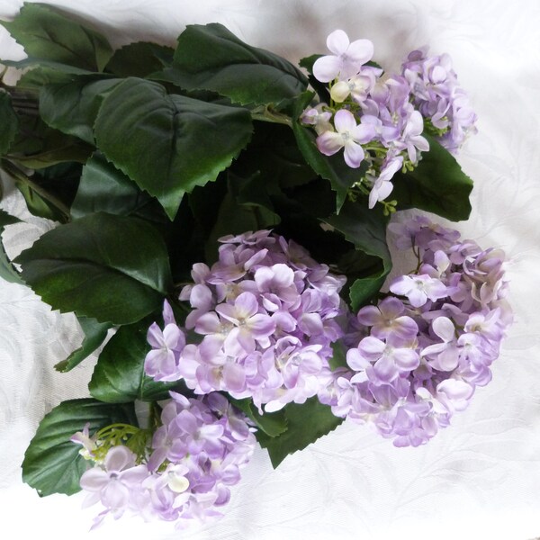 Small blossom lavender hydrangea bush 25 inch hydrangea bush with 5 blooms Allstate Floral quality silk flower