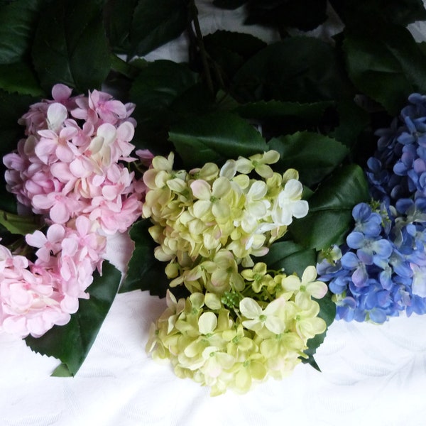 Small blossom hydrangea bush 25 inch hydrangea bush with 5 blooms Allstate Floral quality silk flower