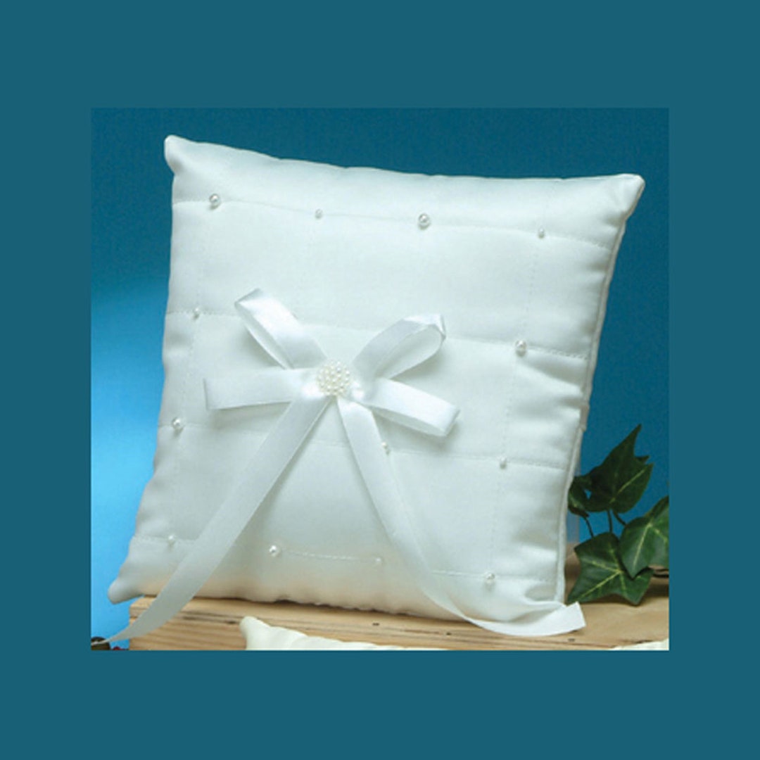 7 White Satin Ring Bearer Pillow Etsy