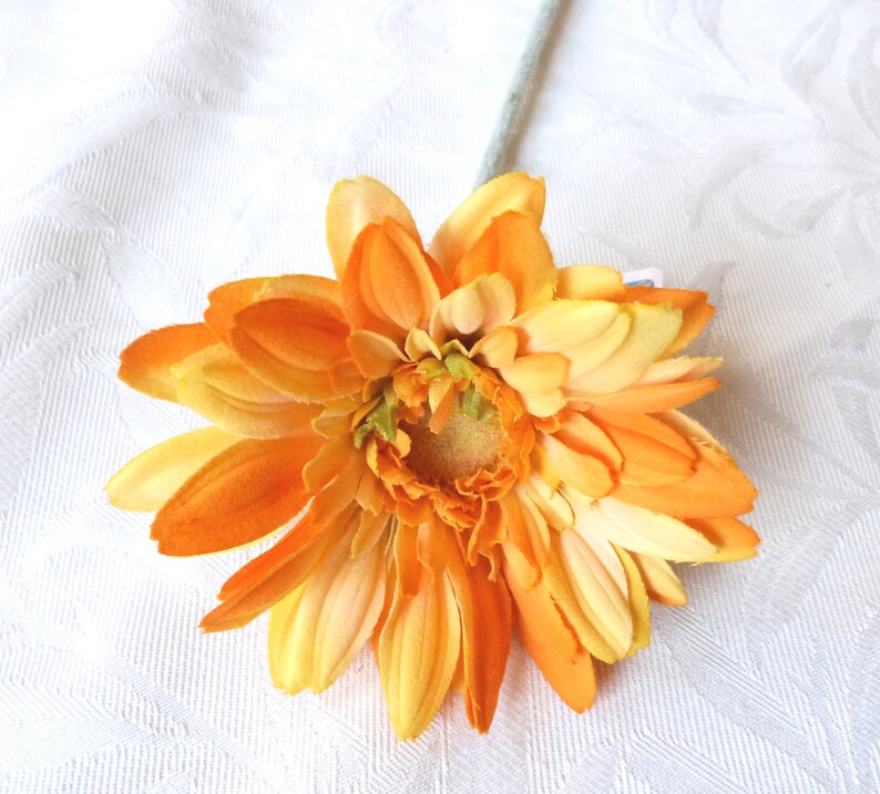 Set of 6 Artificial Gerbera Daisy Shades of Yellow or Orange Etsy