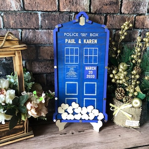 Alternativa al libro degli ospiti per matrimoni Tardis, libro degli ospiti del Dr. Who, libro degli ospiti personalizzato per matrimoni, Doctor Who Tardis, Dr. Who Tardis, libro degli ospiti unico, cassetta di sicurezza del Dr. Who