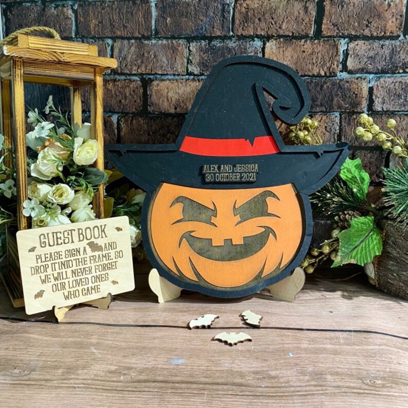 Halloween Wedding Guest Book Alternative Pumpkin Wedding Etsy