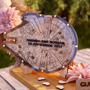 **Herzliches Hochzeitsgästebuch Alternative, Millenium Falke Hochzeitsgästebuch, Hochzeitsgeschenk Gästebuch Alternative**,**