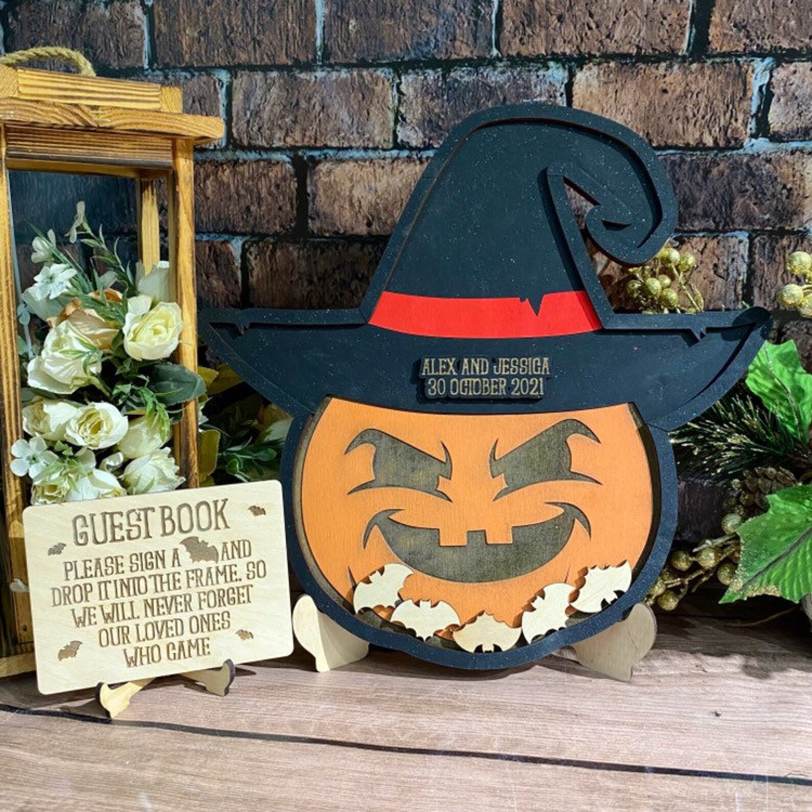 Halloween Wedding Guest Book Alternative Pumpkin Wedding Etsy