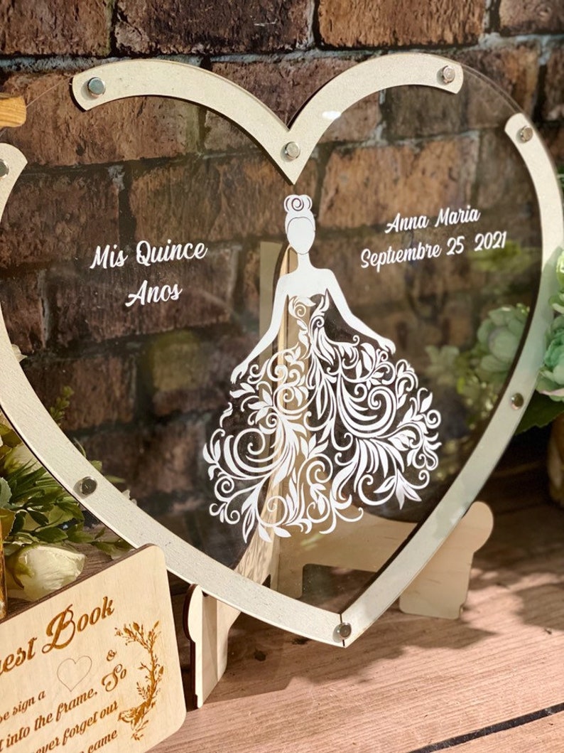 Quinceanera Acrylic Guest Book Alternative Mis Quince Etsy