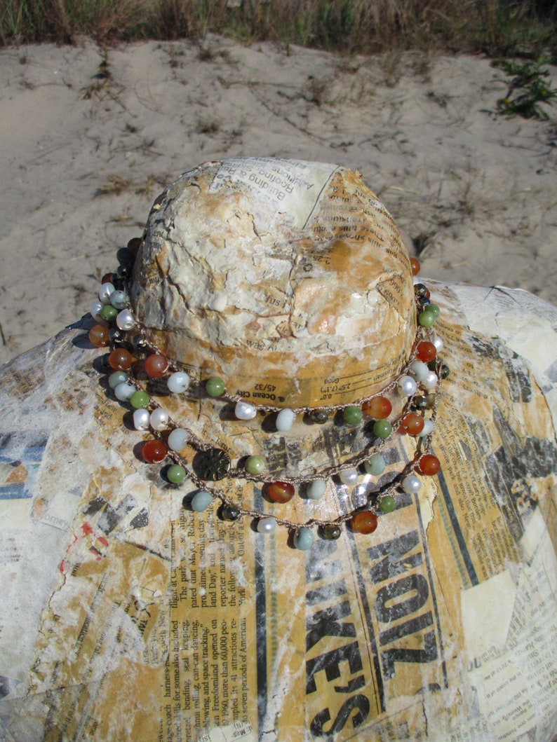 Long Colorful Mermaid Necklace with Pearls