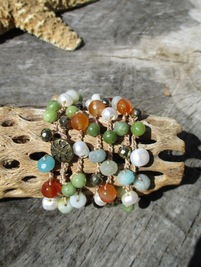 Long Colorful Mermaid Necklace with Pearls