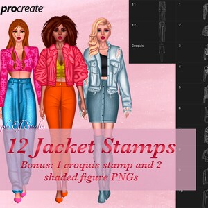Procreate Brushes, Procreate Stamps, Procreate Clothes, Digital Brushes, Procreate Brush, Procreate Fashion, Digital Stamps, Procreate Stamp