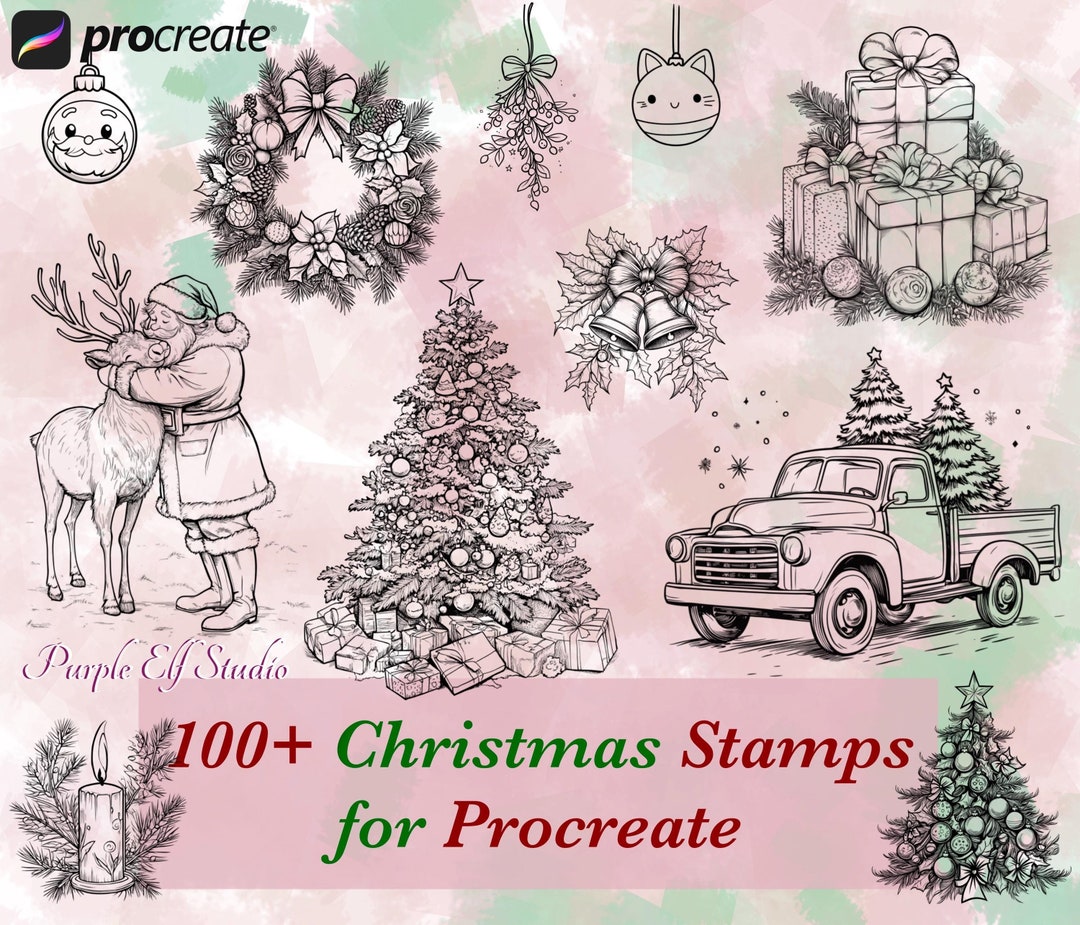 Christmas Procreate Brushes, Procreate Stamps, Digital Brushes ...