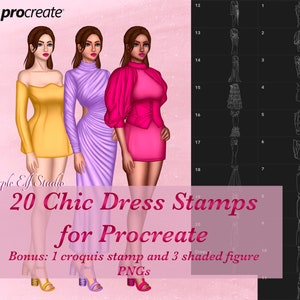 Procreate Brush, Procreate Stamp, Procreate Clothes, Digital Brushes, Procreate Brushes, Procreate Fashion, Digital Stamps, Procreate Stamps