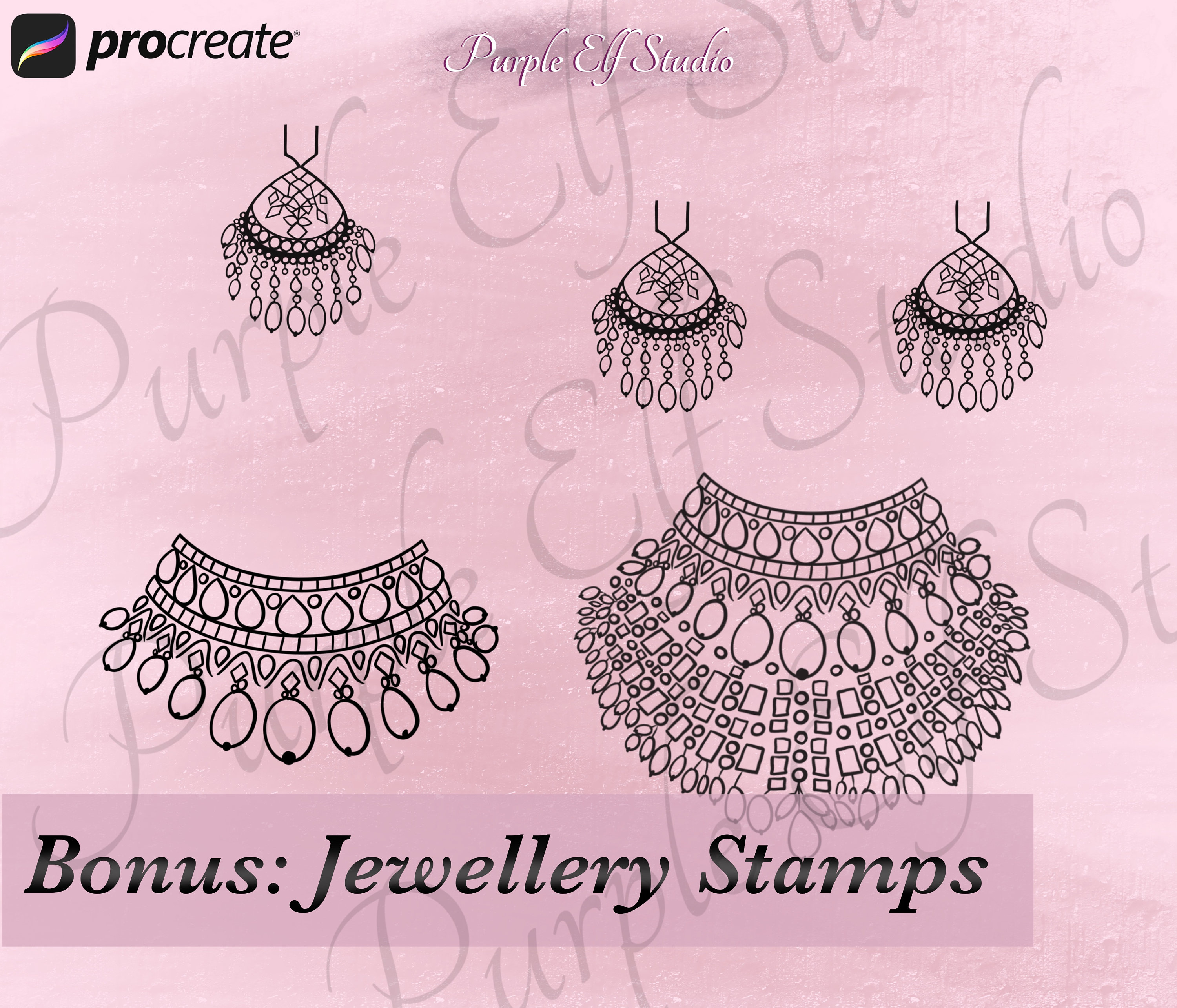 Procreate Brush Set, Jewellery Stamps, Procreate Stamp Set, Procreate